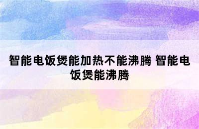 智能电饭煲能加热不能沸腾 智能电饭煲能沸腾